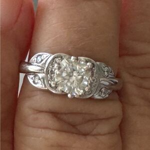 14K white gold ring with a 1.1 carat diamond,